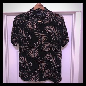 Topman Floral Design Short Sleeve Shirt